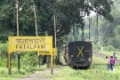 Train to Patalpani 038 - A train departs Patalpani towards Mhow