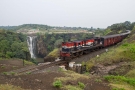 Train to Patalpani 045 - YDM4 6717 poses in front of the Patalpani waterfalls